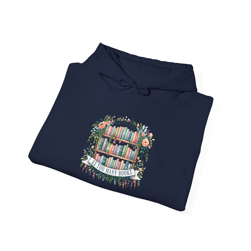 Reading Nook Hoodie — Cozy Bookshelf Floral Graphic Sweatshirt