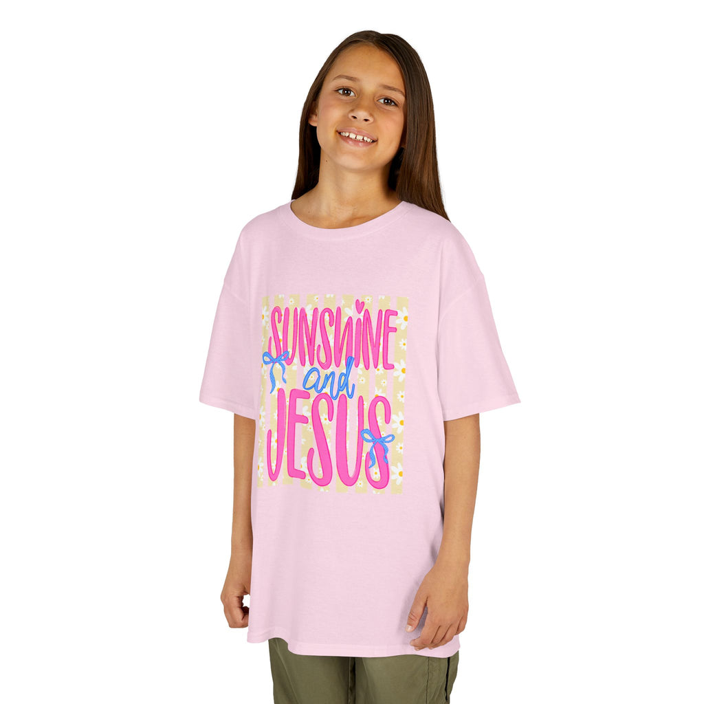 Kids T‑Shirt — "Sunshine and Jesus" Bright Faith Graphic Tee