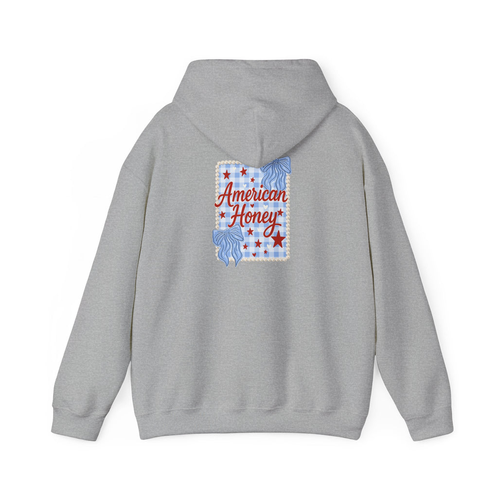 American Honey Hoodie — Retro Patriotic Graphic Sweatshirt