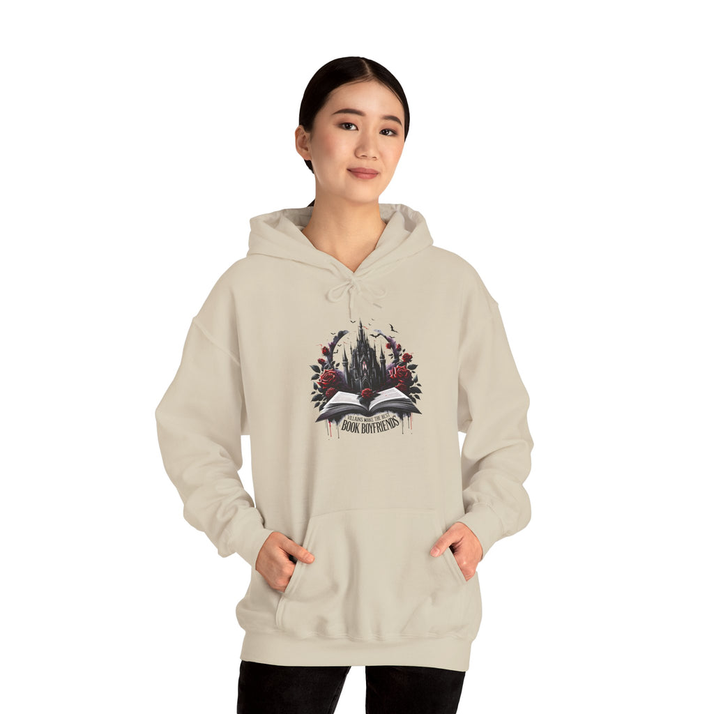 Book of Shadows Hoodie — Gothic Open Book Design with Roses
