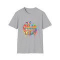Color Outside Lines T-Shirt — Rainbow Paint Splatter Art Tee