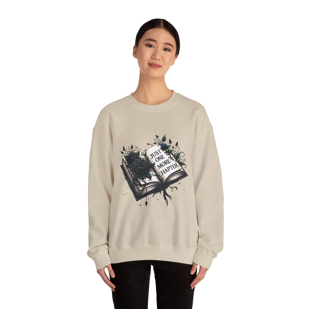 Book Lover Sweatshirt — "Just One More Chapter" Cozy Reader Crewneck
