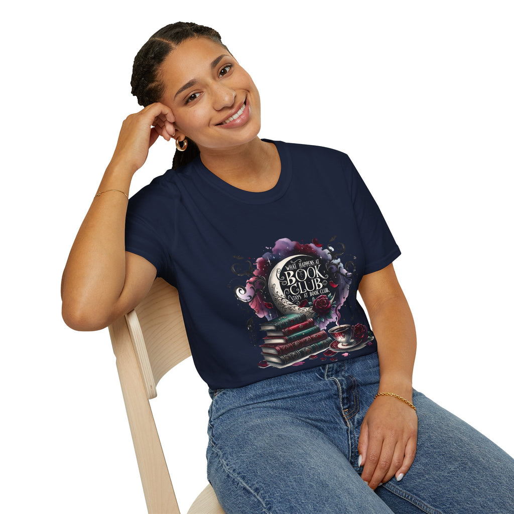 Book Club T-Shirt — Cozy Stack of Books & Tea Graphic