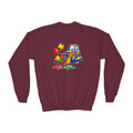 Kids Bulldozer Autism Puzzle Crewneck Sweatshirt