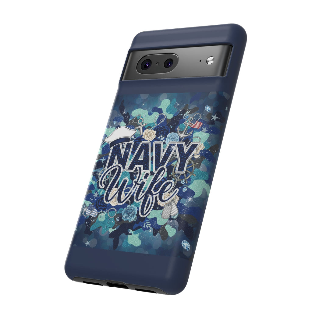 Navy Wife Tough Phone Case — Camouflage Military Tribute Protective Cover
