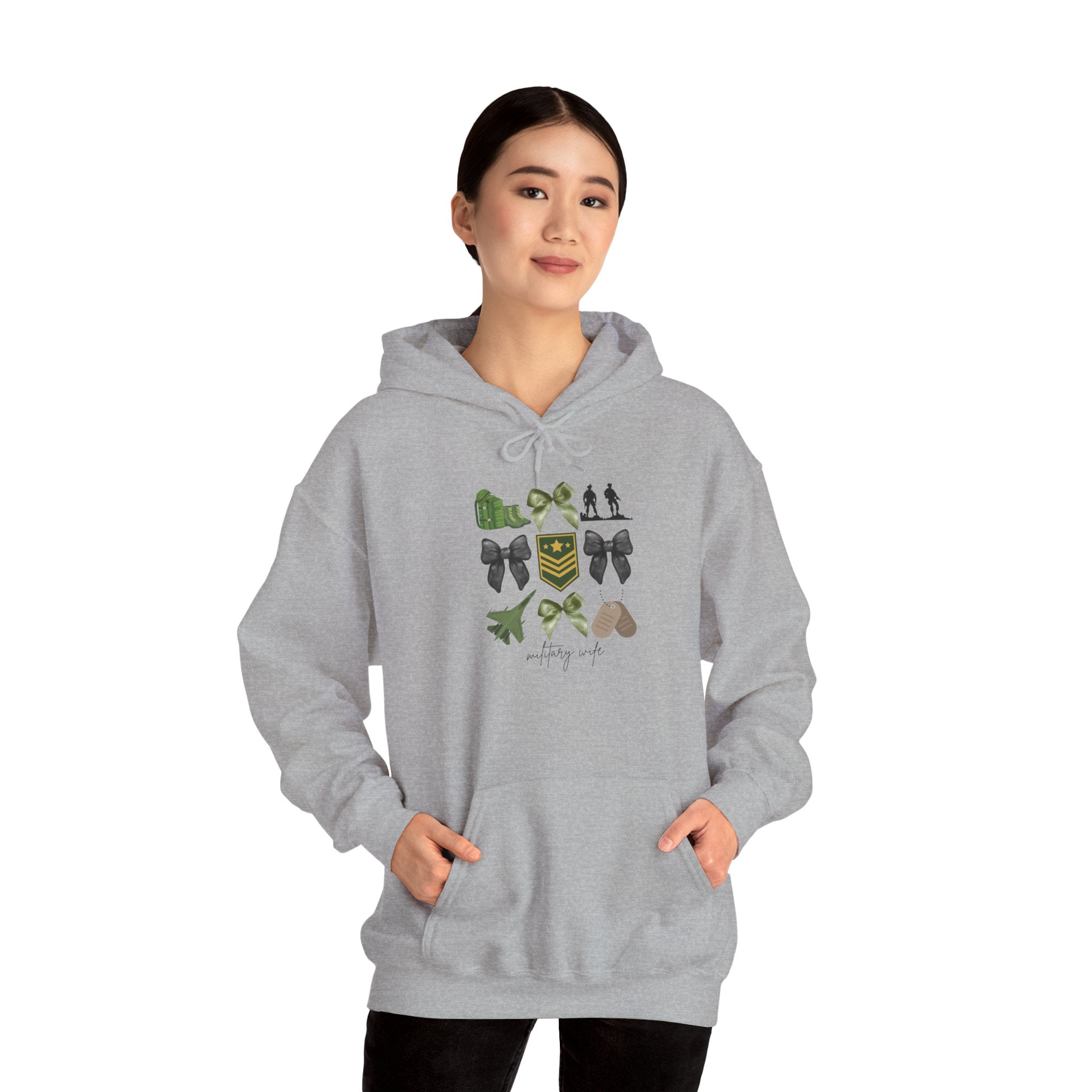 Hoodie — Military Boots, Wings & Salute Graphic Pullover