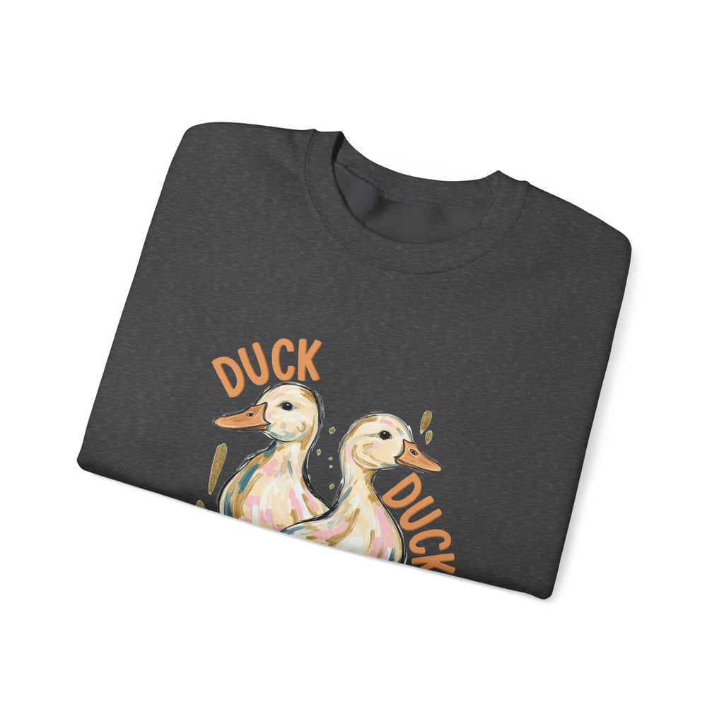 Double-sided Duck Duck Goose Crewneck Sweatshirt – Cute Watercolor Ducks Graphic