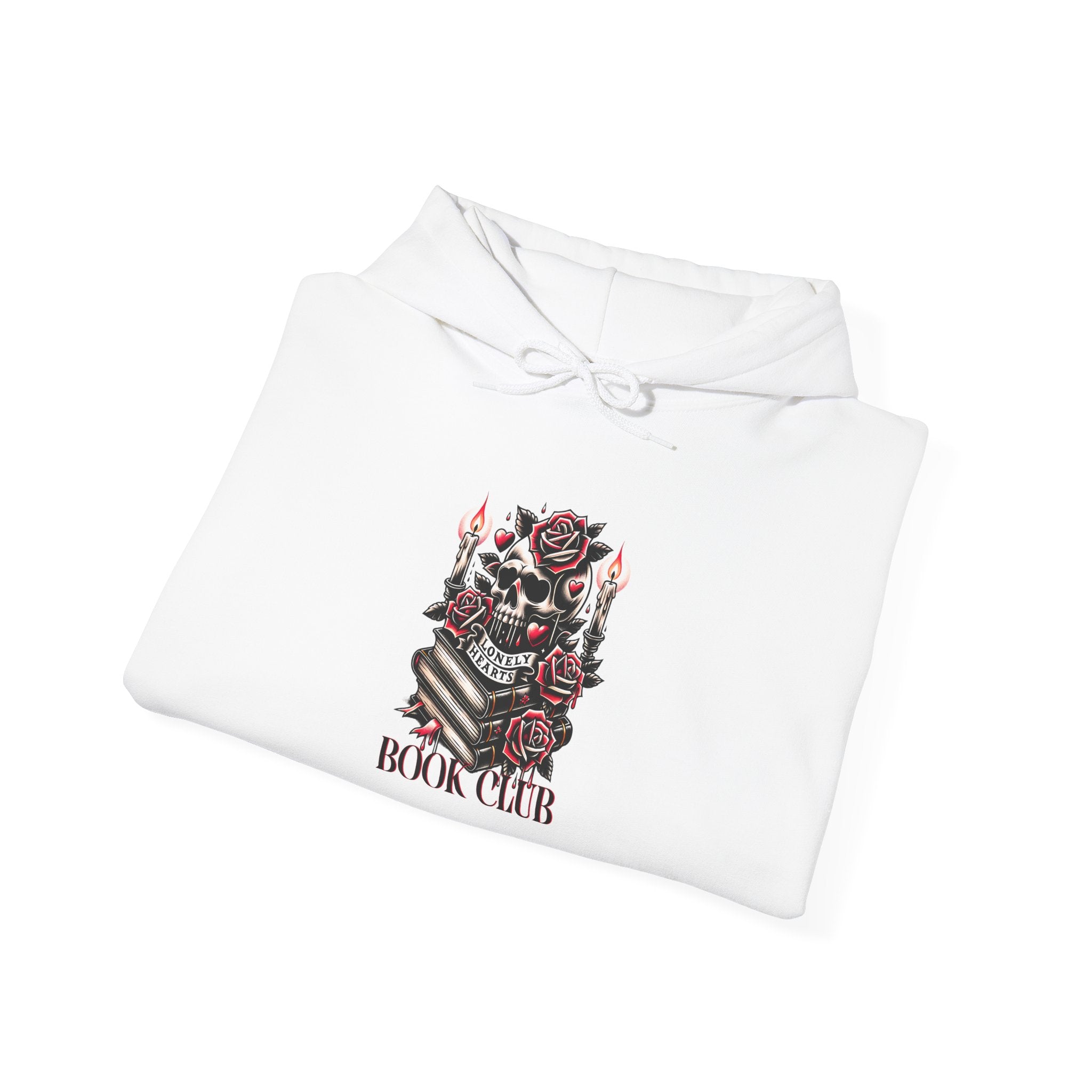 Book Club Hoodie — Gothic Skull & Rose Reading Crewneck
