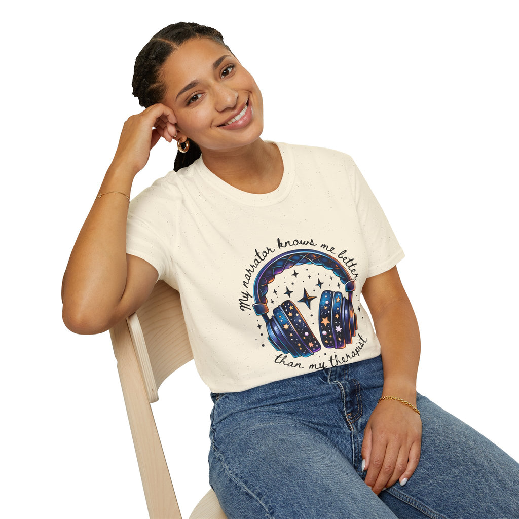 Galaxy Headphones T-Shirt — "My Headphones Brings Me Better Than My Therapist" Music Tee