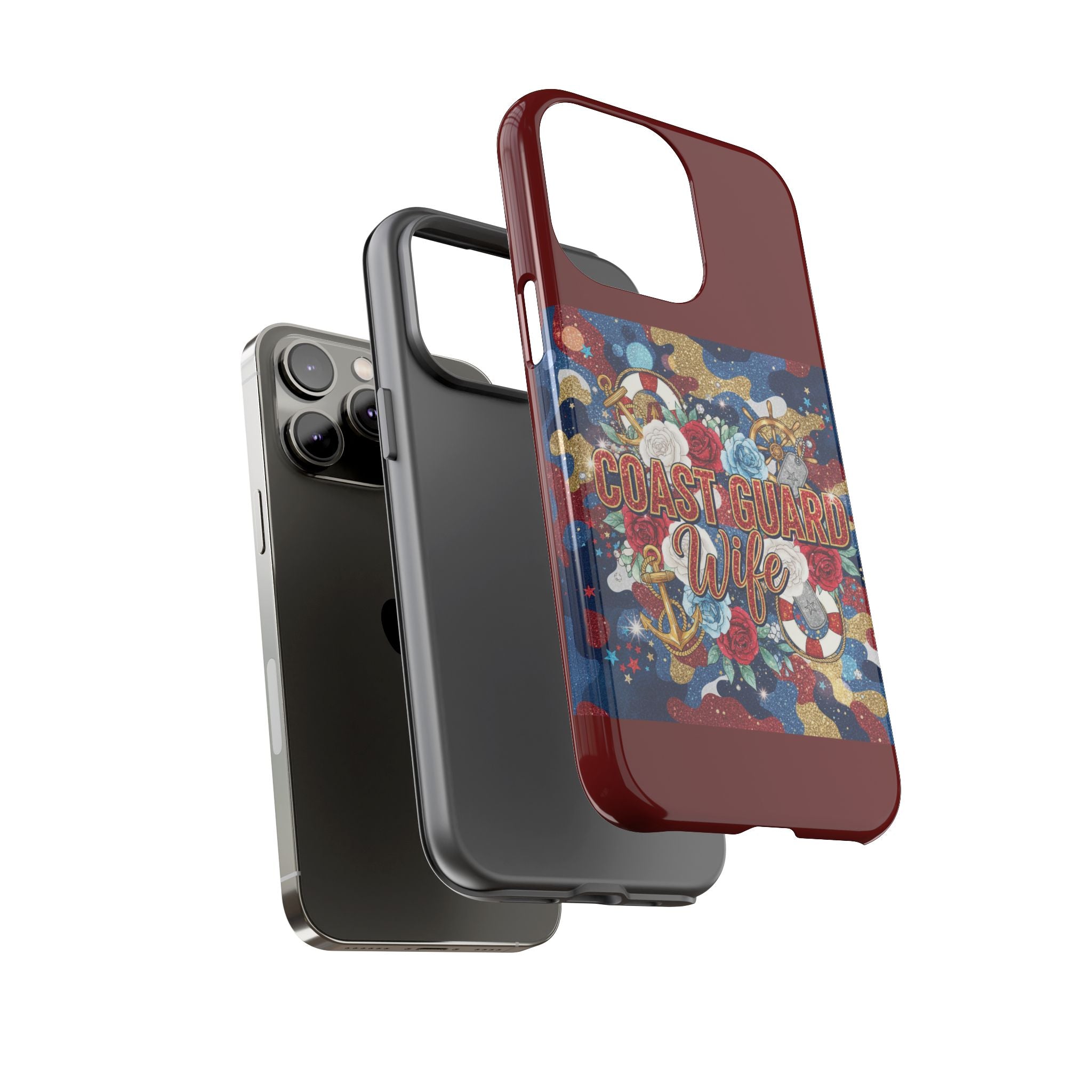 Coast Guard Wife Tough Phone Case — Patriotic Anchor & Lifebuoy Design