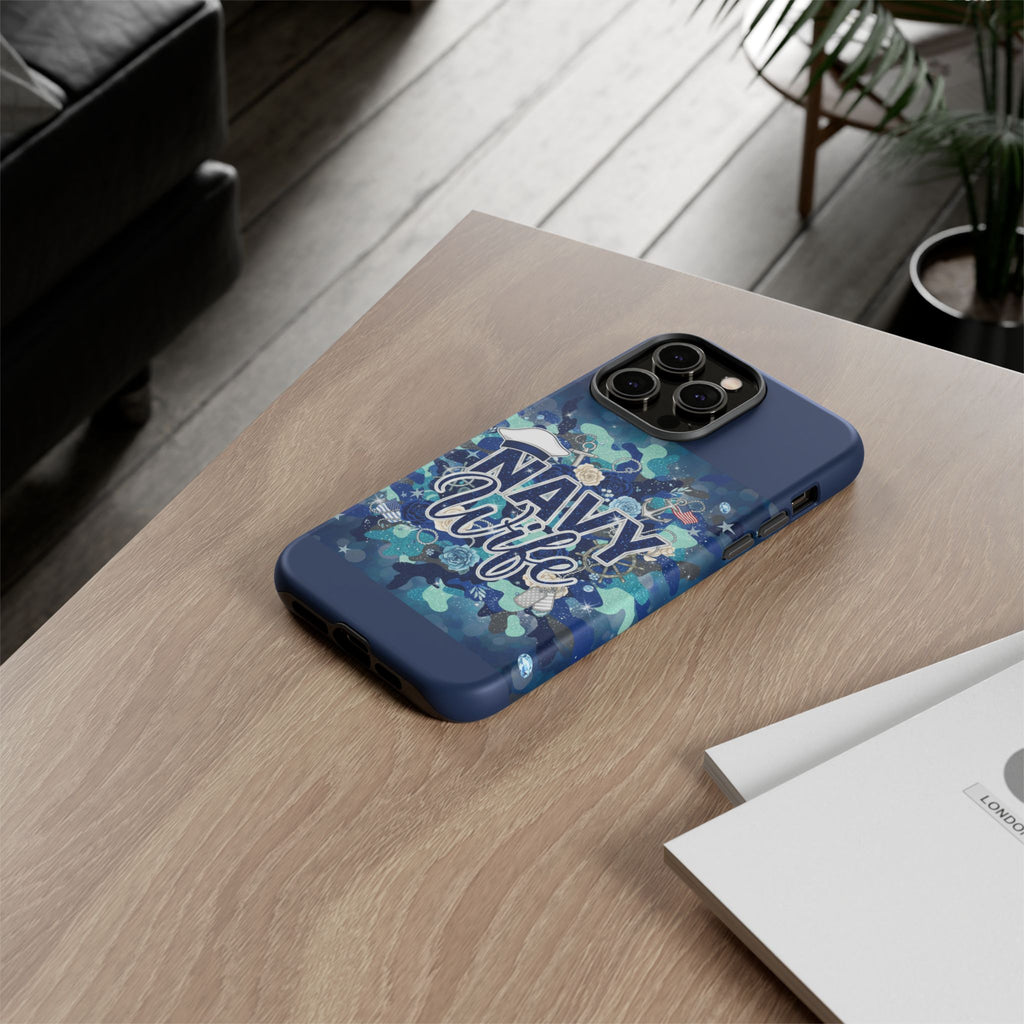 Navy Wife Tough Phone Case — Camouflage Military Tribute Protective Cover
