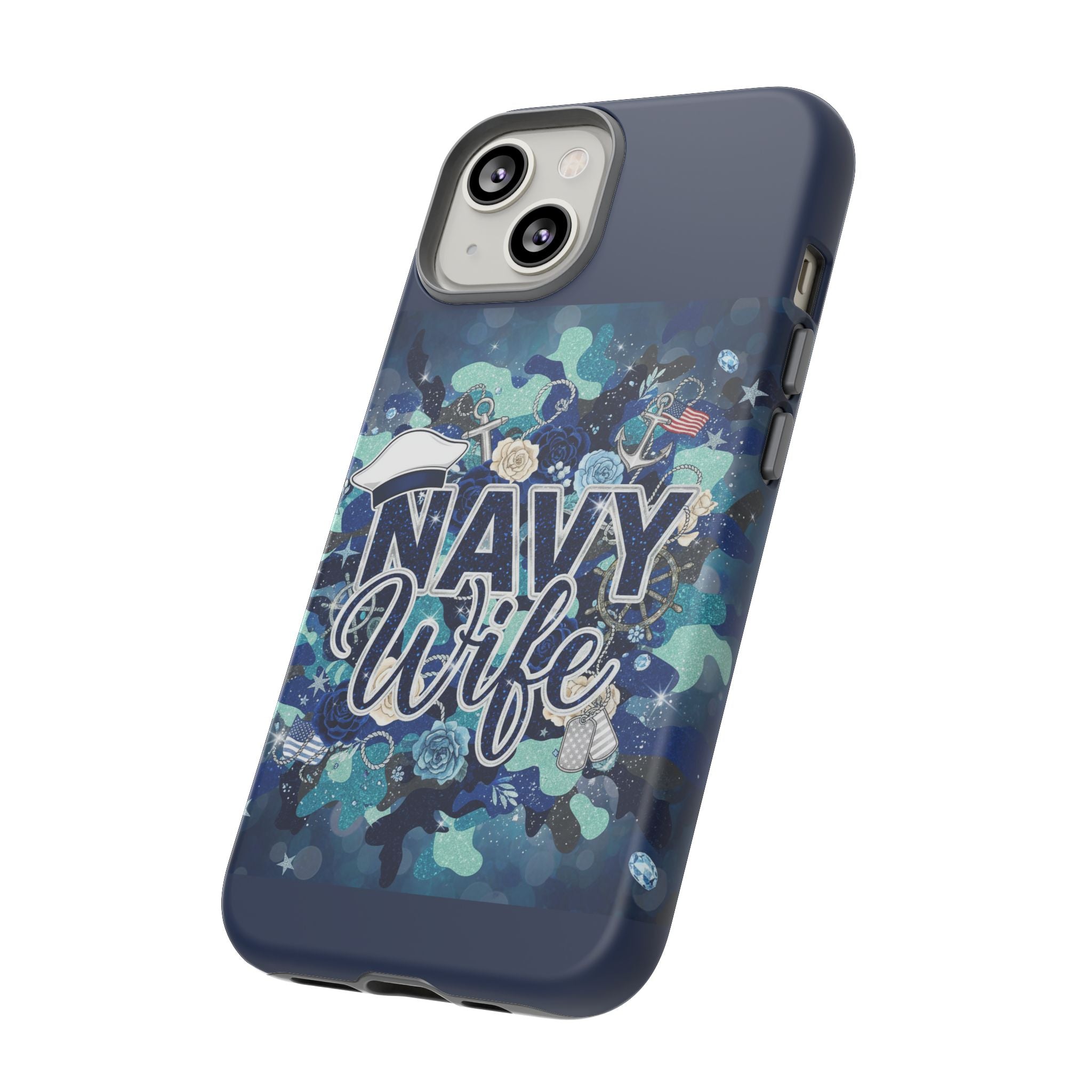 Navy Wife Tough Phone Case — Camouflage Military Tribute Protective Cover