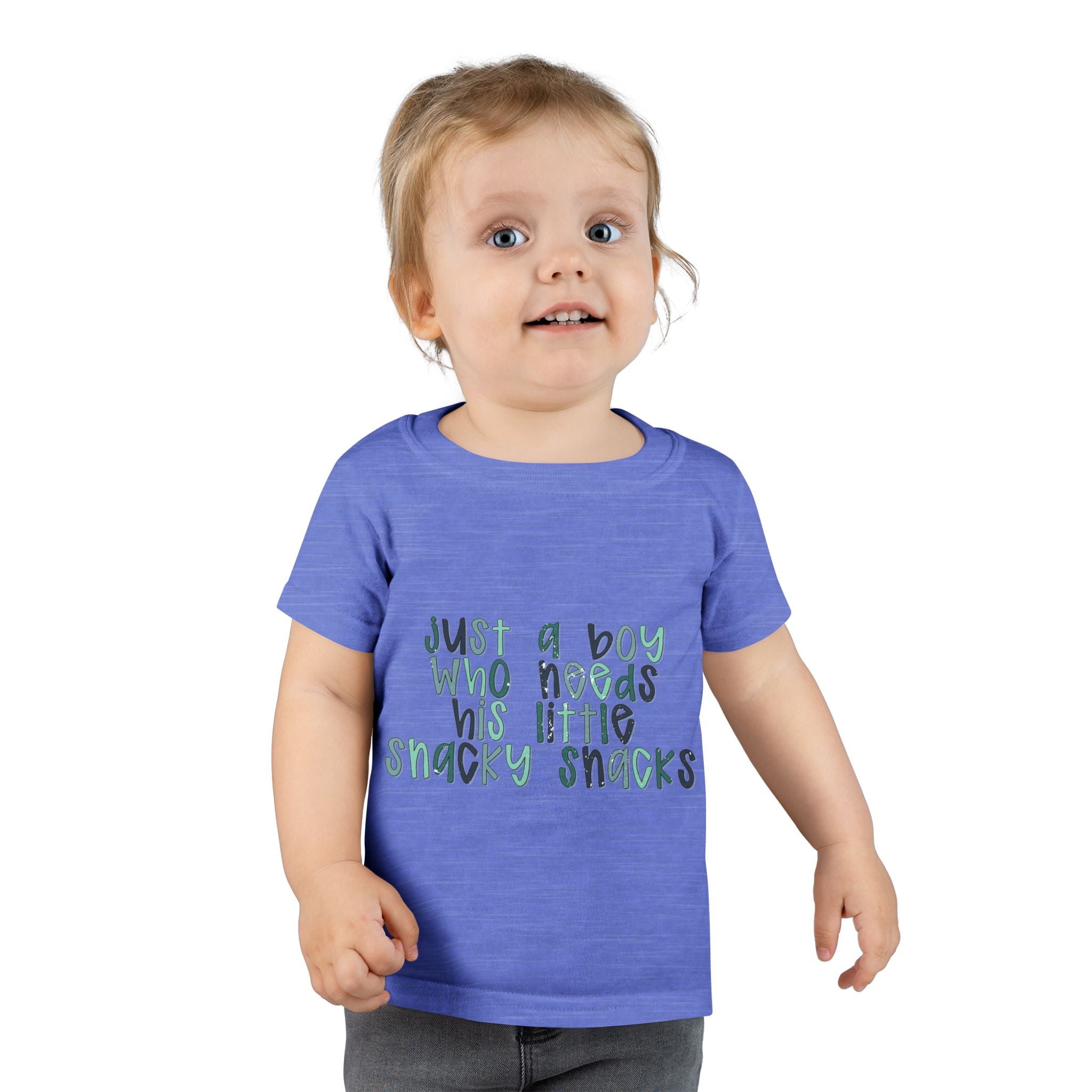 Toddler T-Shirt: "Just a Boy Who Needs His Little Snacky Snacks" Cute Baby Boy Graphic Tee