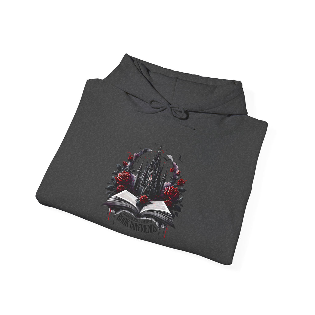 Book of Shadows Hoodie — Gothic Open Book Design with Roses