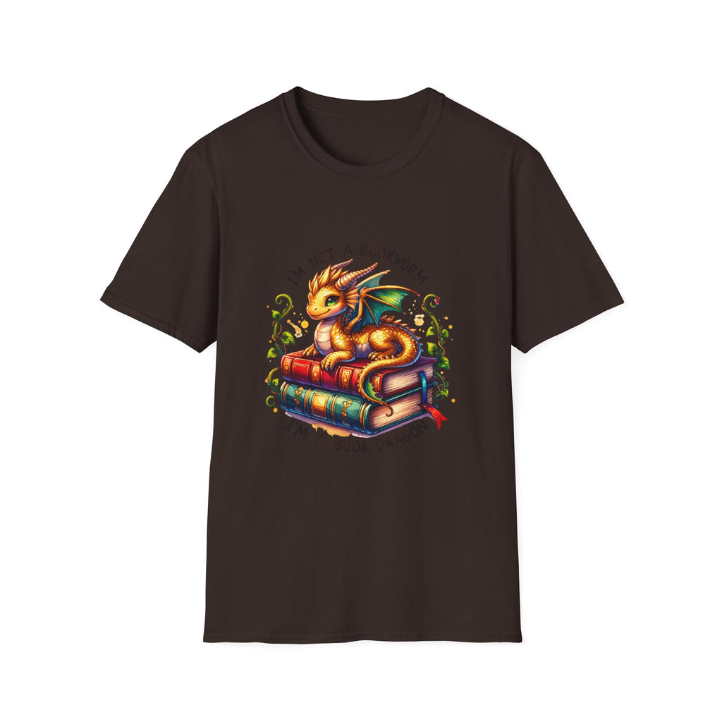 Book Dragon T-Shirt — "I'm Not a Bookworm, I'm a Book Dragon" Reading Tee