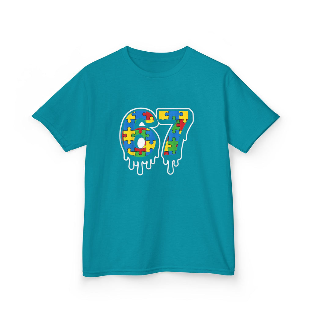 Kids Puzzle Number 67 T-Shirt — Colorful Autism Awareness Tee