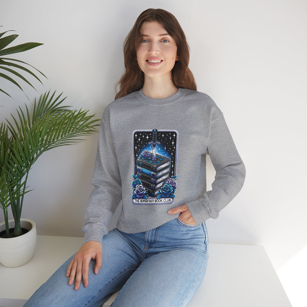 Crewneck Sweatshirt — "The Forlorn Book Club" Gothic Stack of Books Design