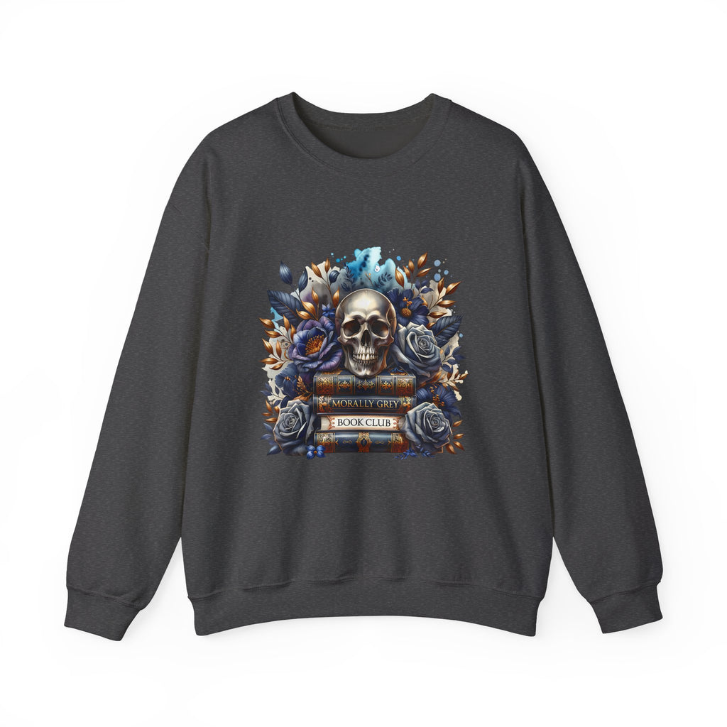 Skull & Books Crewneck Sweatshirt — Gothic Book Club Sweater