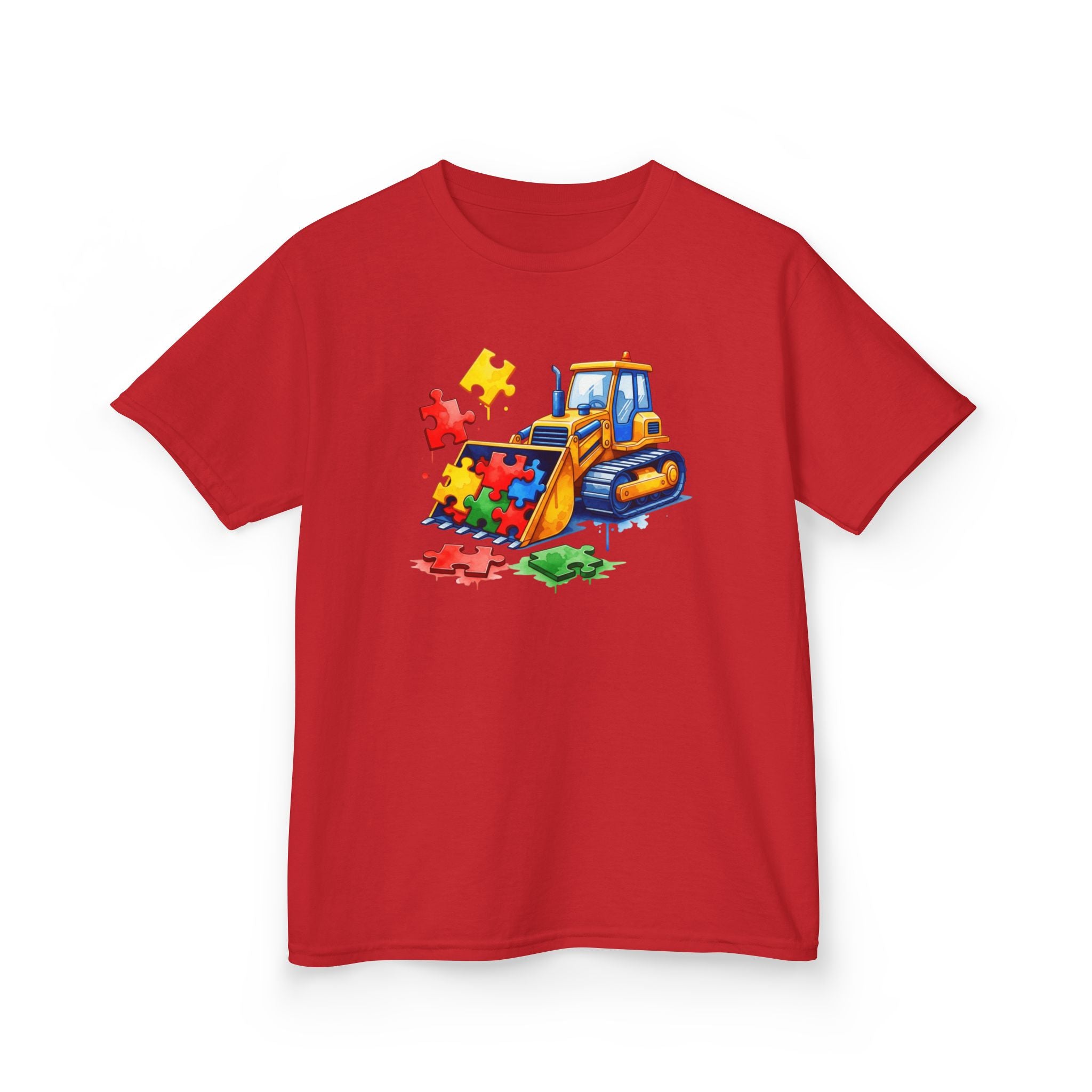 Kids Bulldozer Puzzle Tee — Construction Truck Shirt for Toddlers