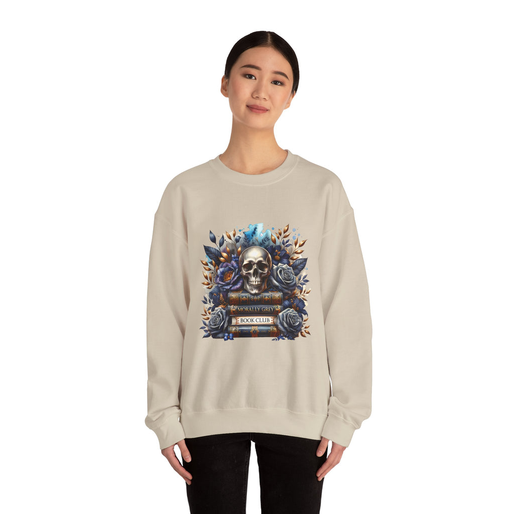 Skull & Books Crewneck Sweatshirt — Gothic Book Club Sweater