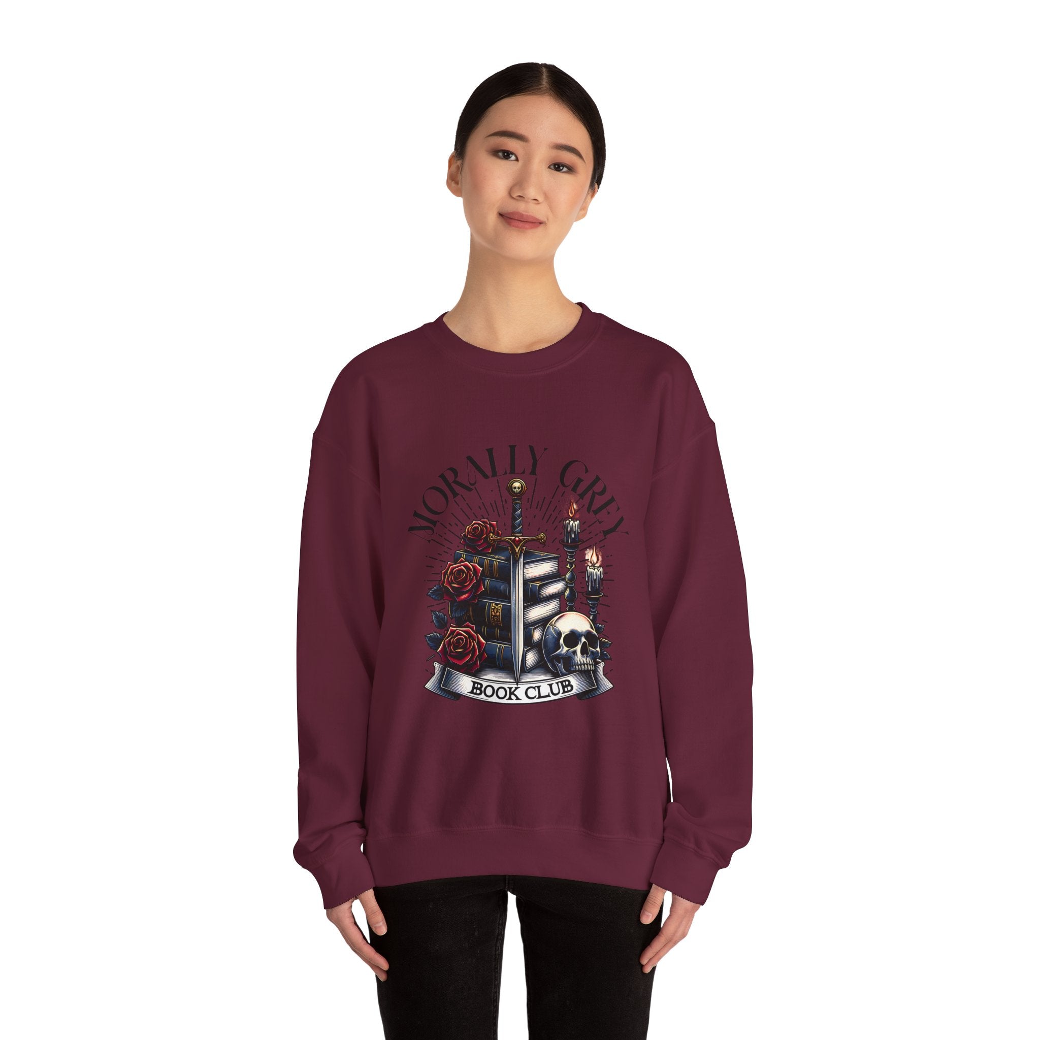 Morally Grey Book Club Sweatshirt — Gothic Booklover Crewneck
