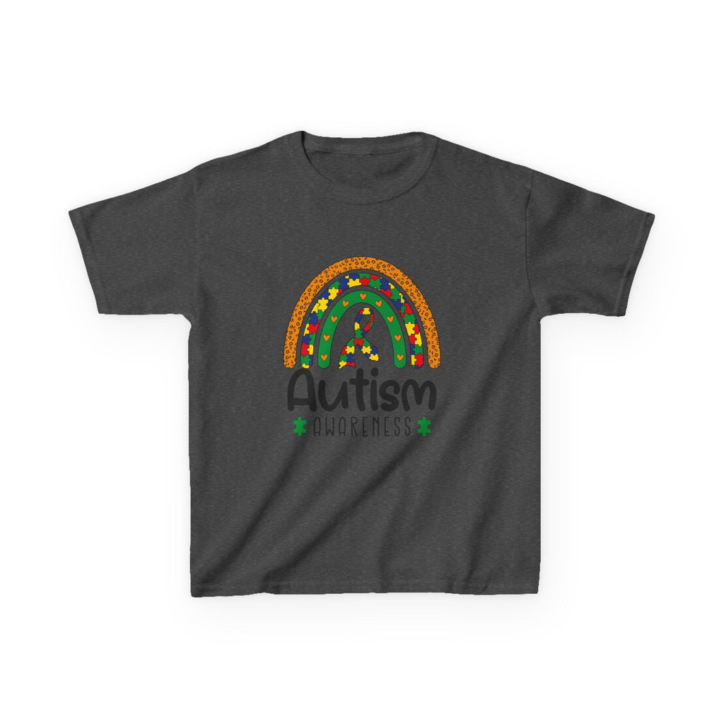 Autism Awareness Kids T-Shirt – Rainbow Puzzle Ribbon Tee