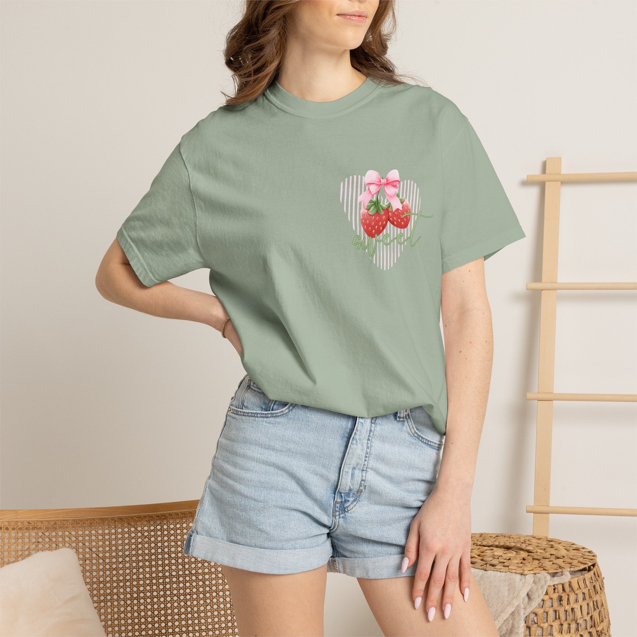 Summer Fruit T-Shirt — "Sweet Summer" Strawberry & Lemon Graphic Tee