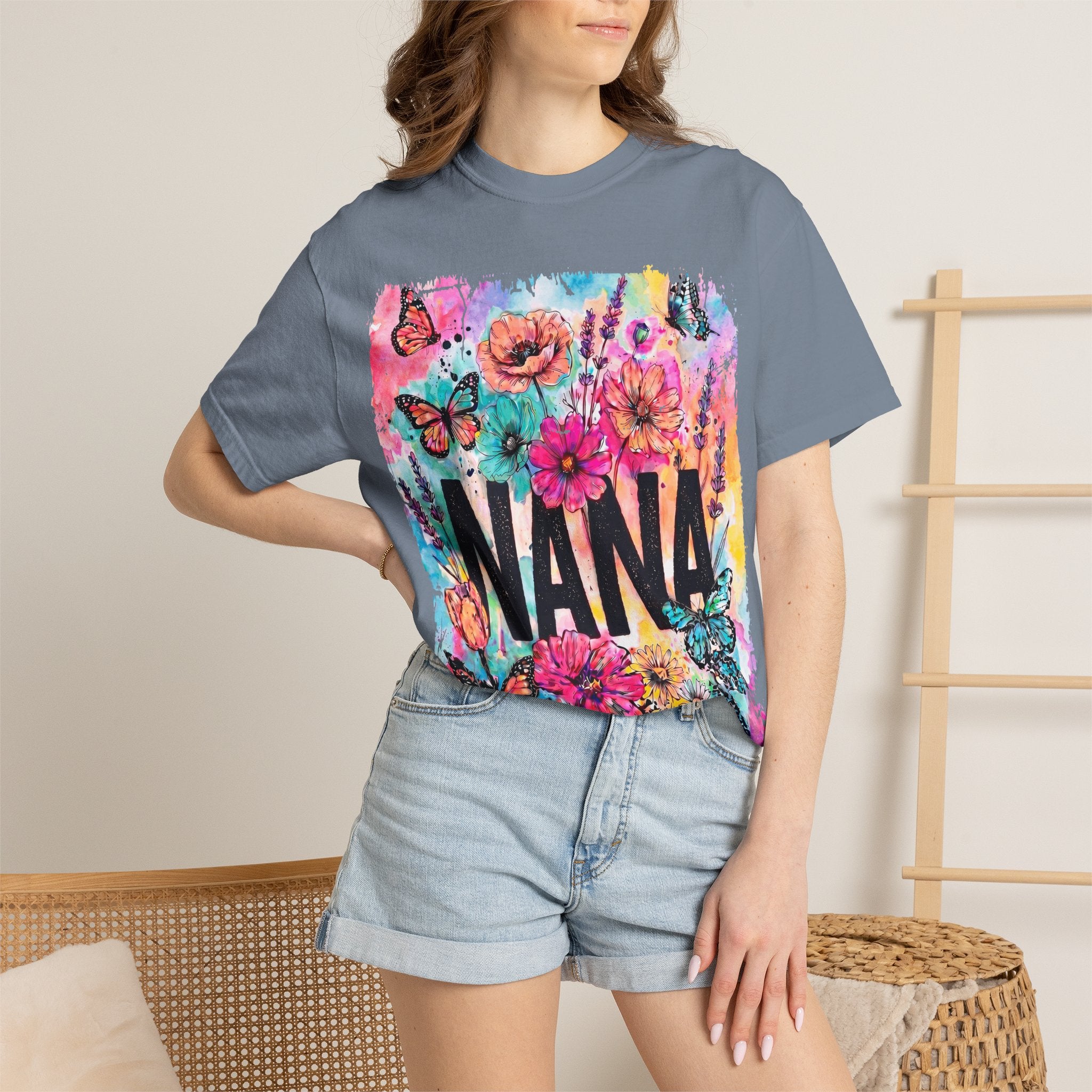 Nana Floral Butterfly T-Shirt — Colorful Grandma Gift for Mother’s Day