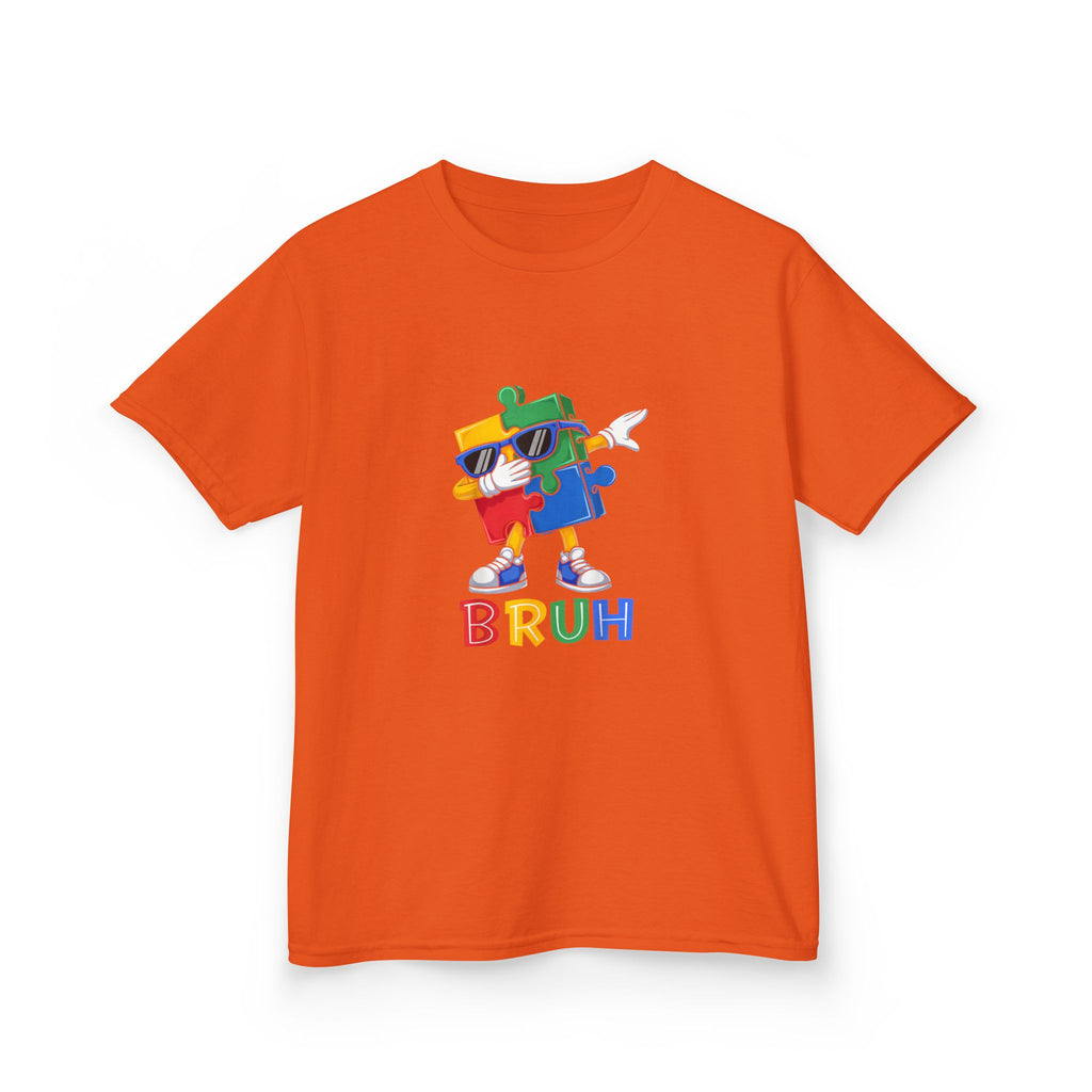 Kids 'BRUH' Colorful Puzzle Robot Tee - Fun Graphic Shirt for Boys & Girls