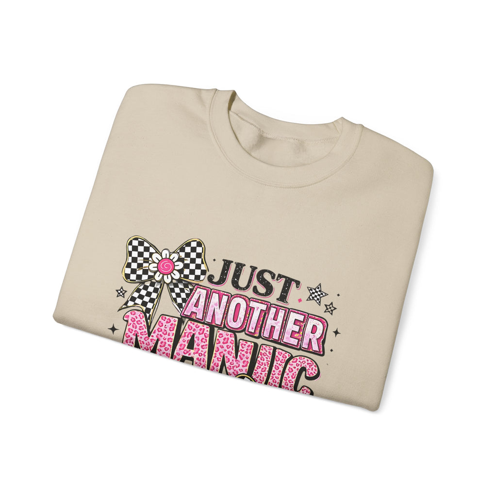 Mom Sweatshirt — "Just Another Manic Mom Day" Graphic Crewneck