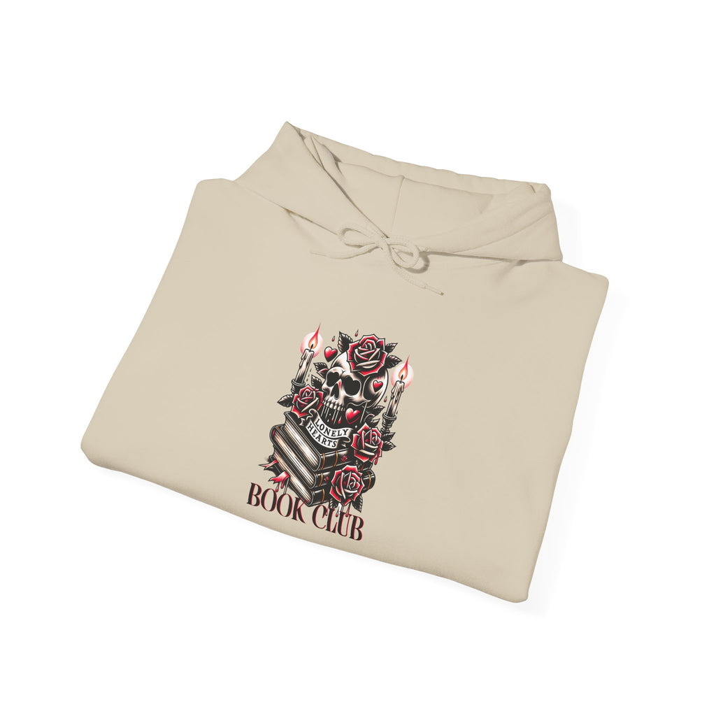 Book Club Hoodie — Gothic Skull & Rose Reading Crewneck