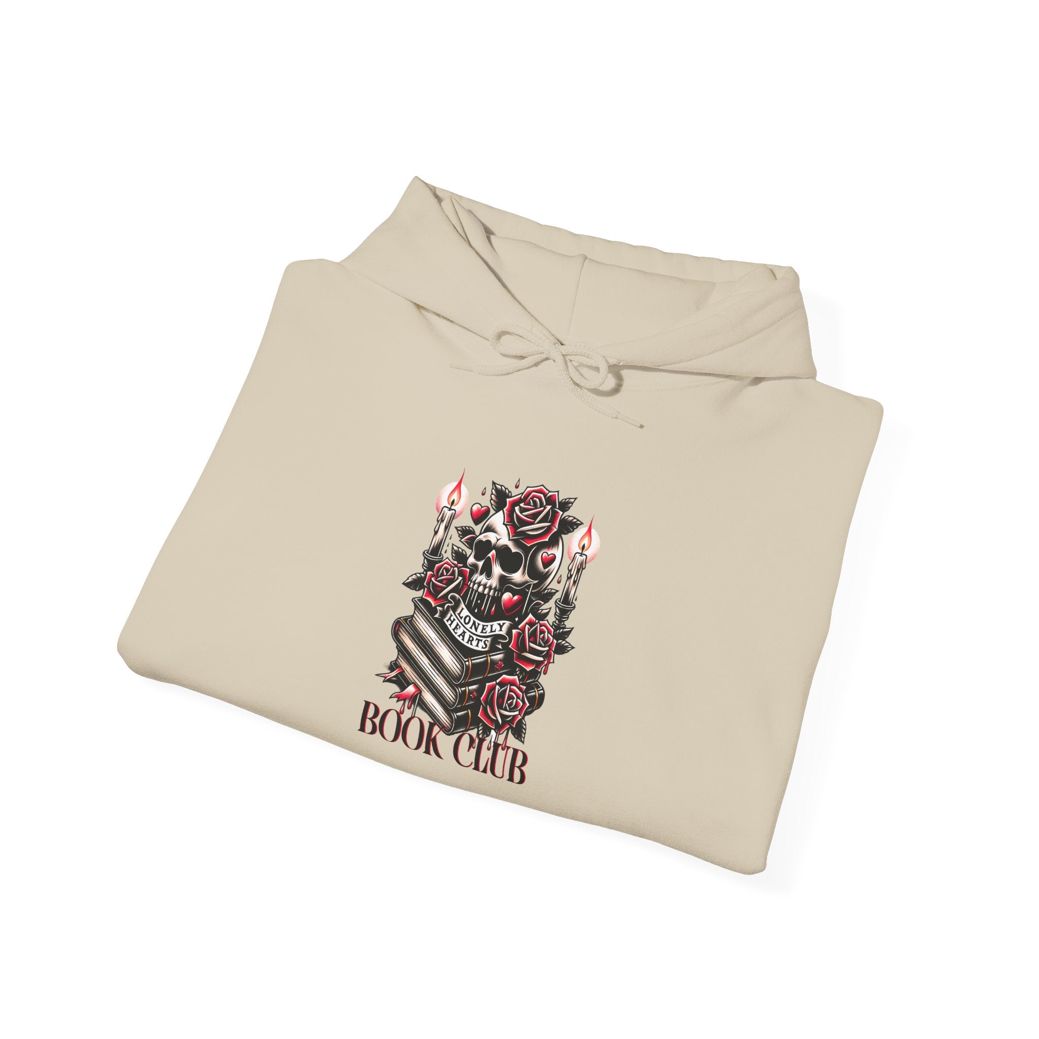 Book Club Hoodie — Gothic Skull & Rose Reading Crewneck