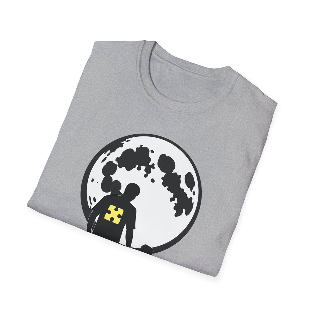 Moonwalk Father & Son T‑Shirt — Silhouette with Moon & Yellow Patch