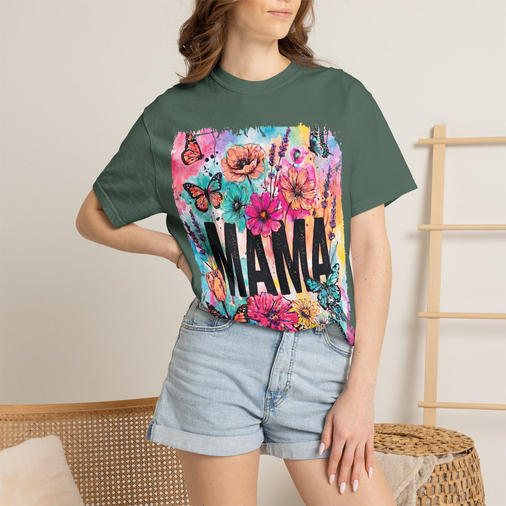 Mama Floral Tee — Colorful Butterflies & Flowers Mother's Day T-Shirt