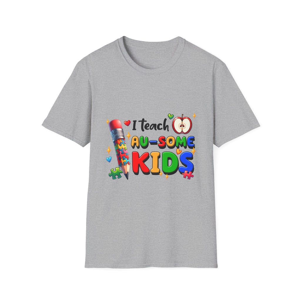 Teacher T-Shirt — "I Teach AU-SOME Kids" Colorful Autism Awareness Tee