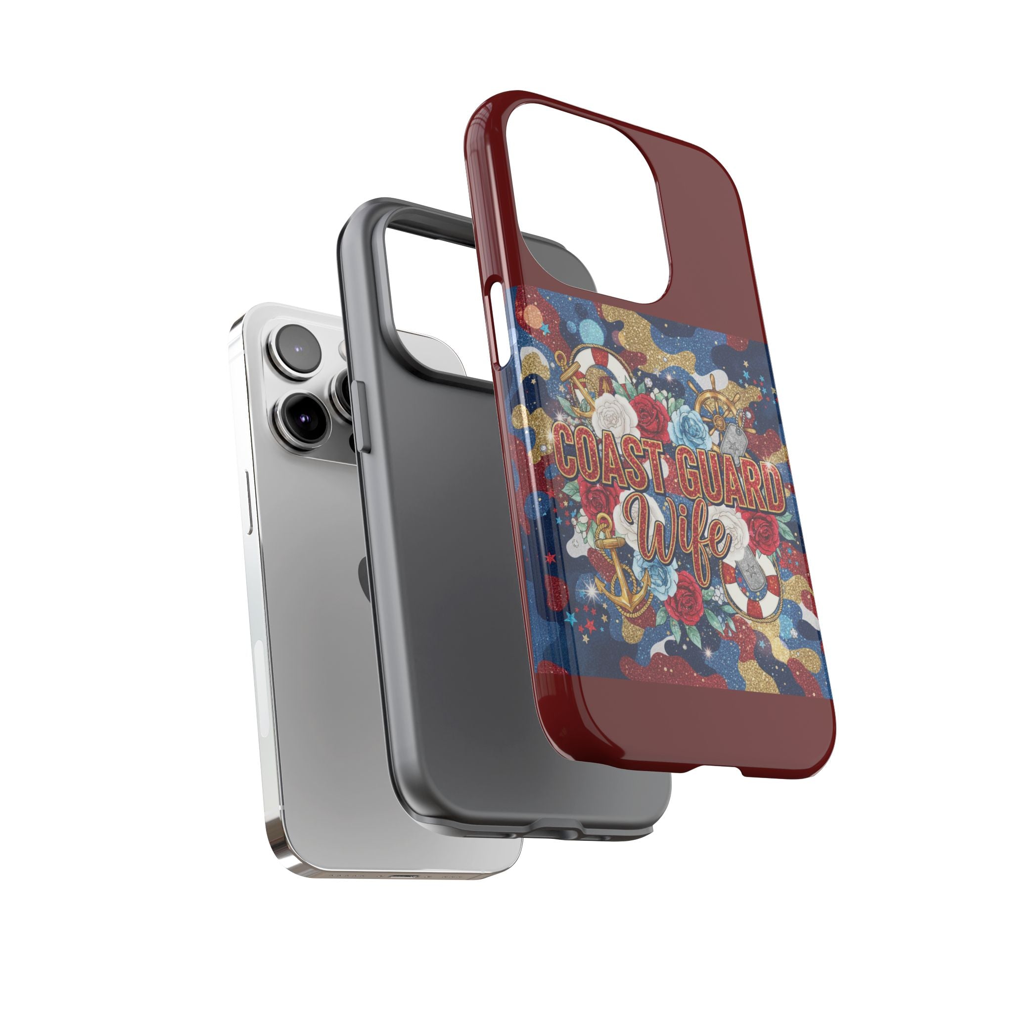 Coast Guard Wife Tough Phone Case — Patriotic Anchor & Lifebuoy Design