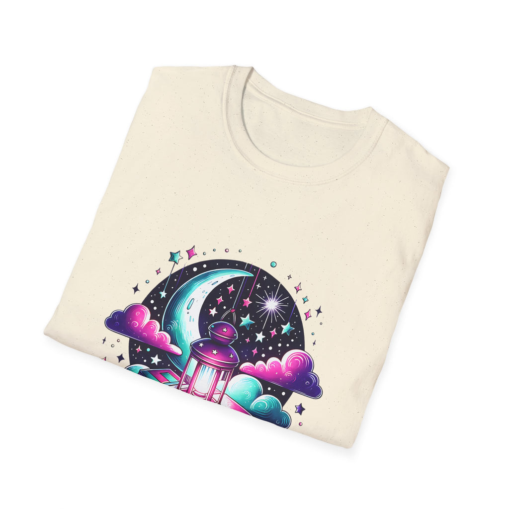T-Shirt — Moonlit Books Lantern Design ("Let Your Dreams Guide")