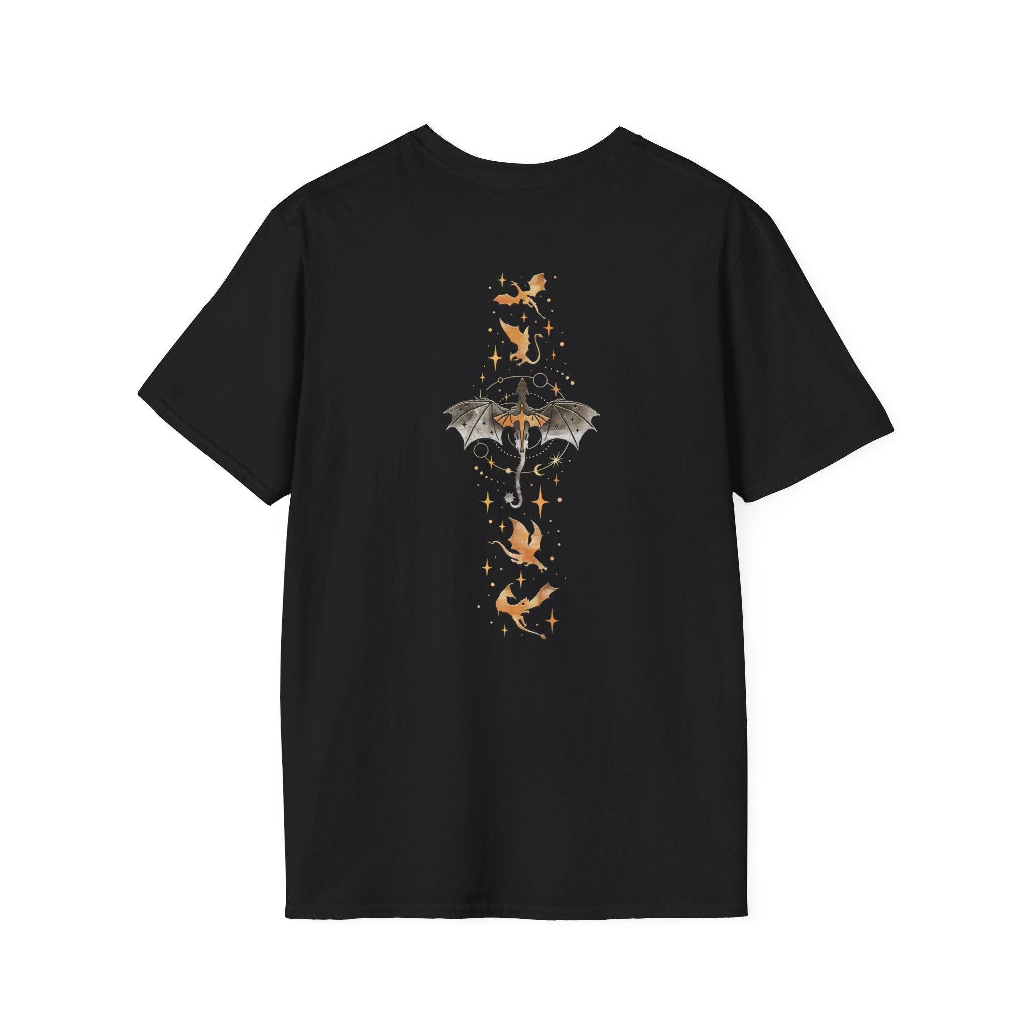 Book Dragon T-Shirt — Vintage Magical Books & Bat Illustration
