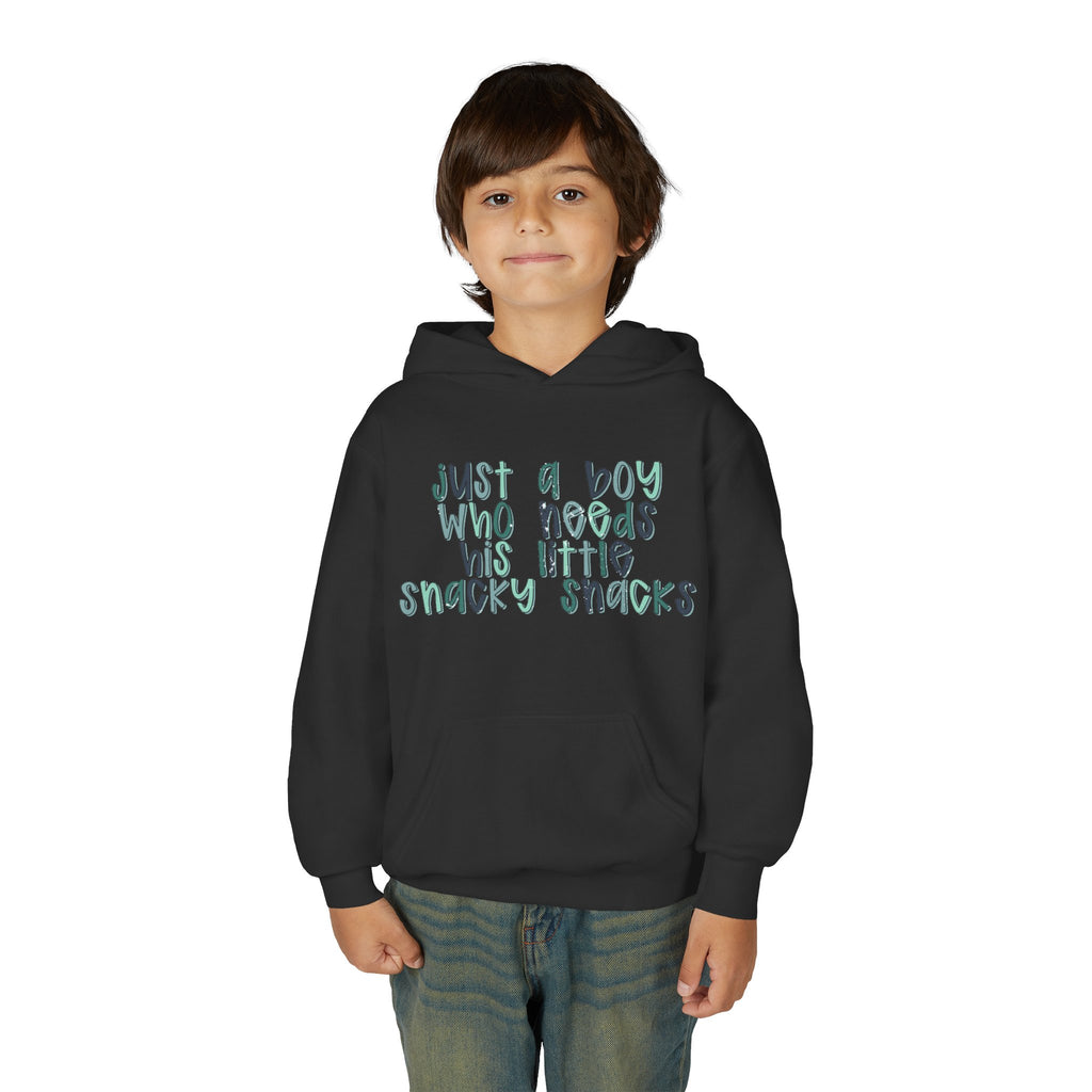 Kids Hoodie - "Just a Boy Who Needs His Little Snacky Snacks" Cute Snack Lover Pullover