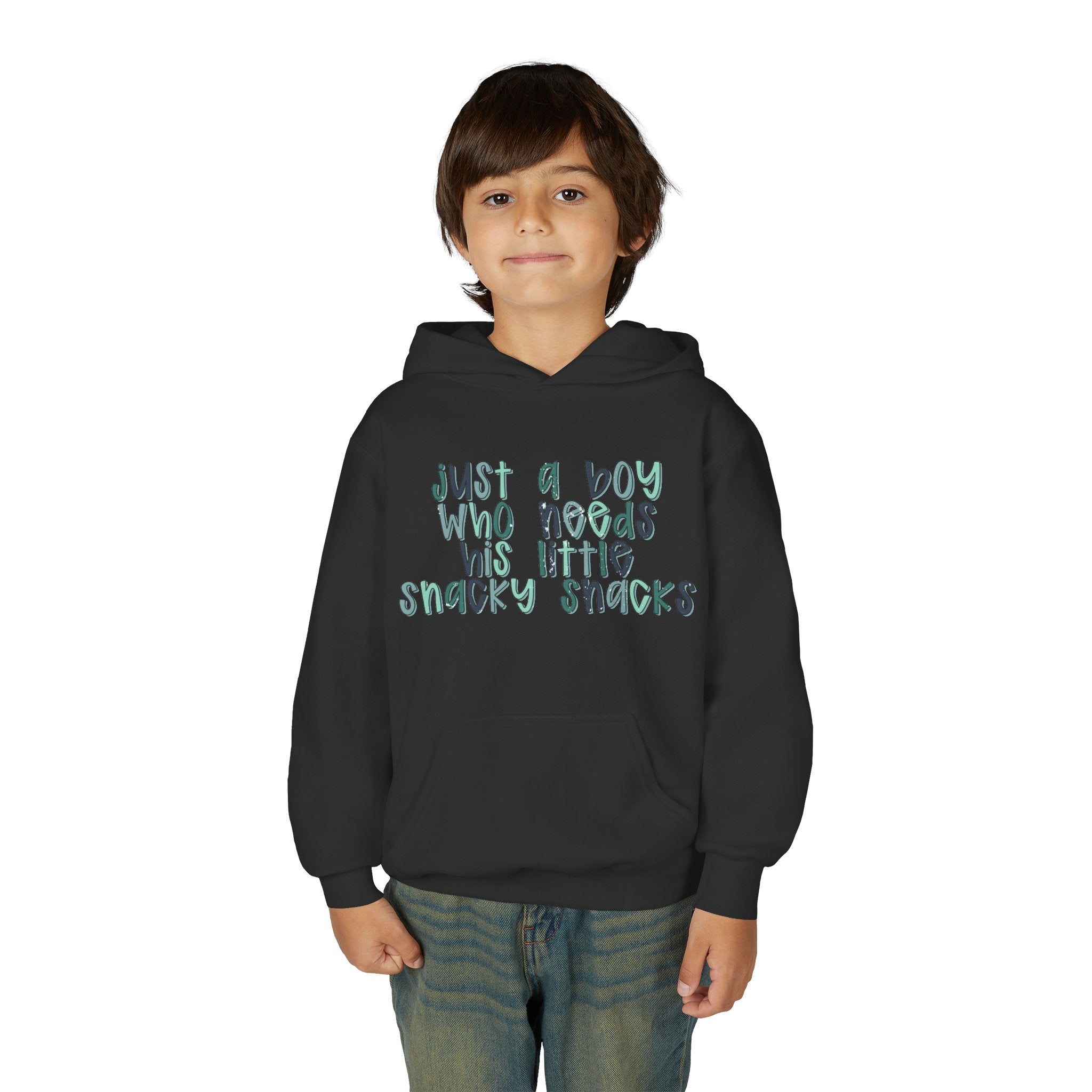Kids Hoodie - "Just a Boy Who Needs His Little Snacky Snacks" Cute Snack Lover Pullover