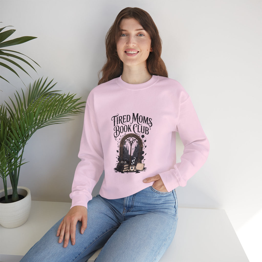 Tired Moms Book Club Sweatshirt — Cozy Reading Crewneck for Booklover Moms