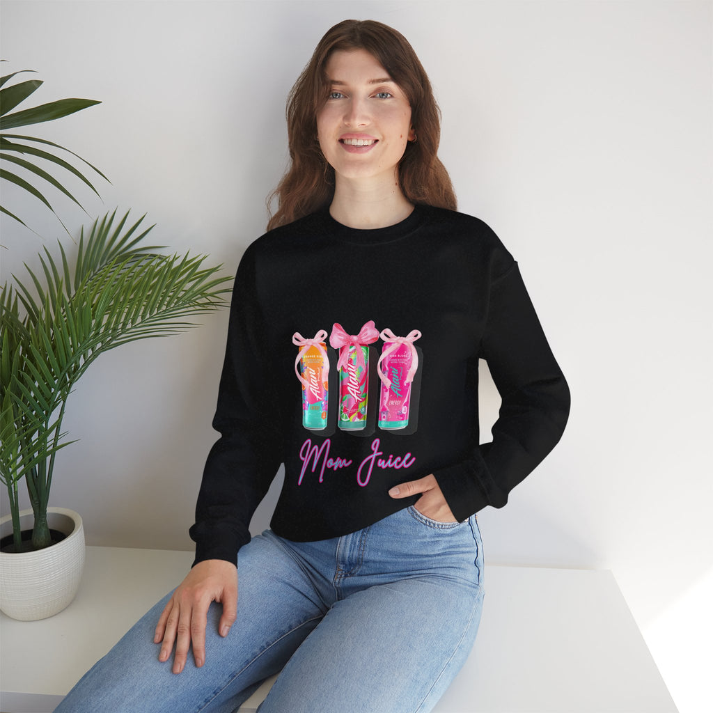 Mom Juice Sweatshirt - Cute Pastel Drink Graphic Crewneck for Moms