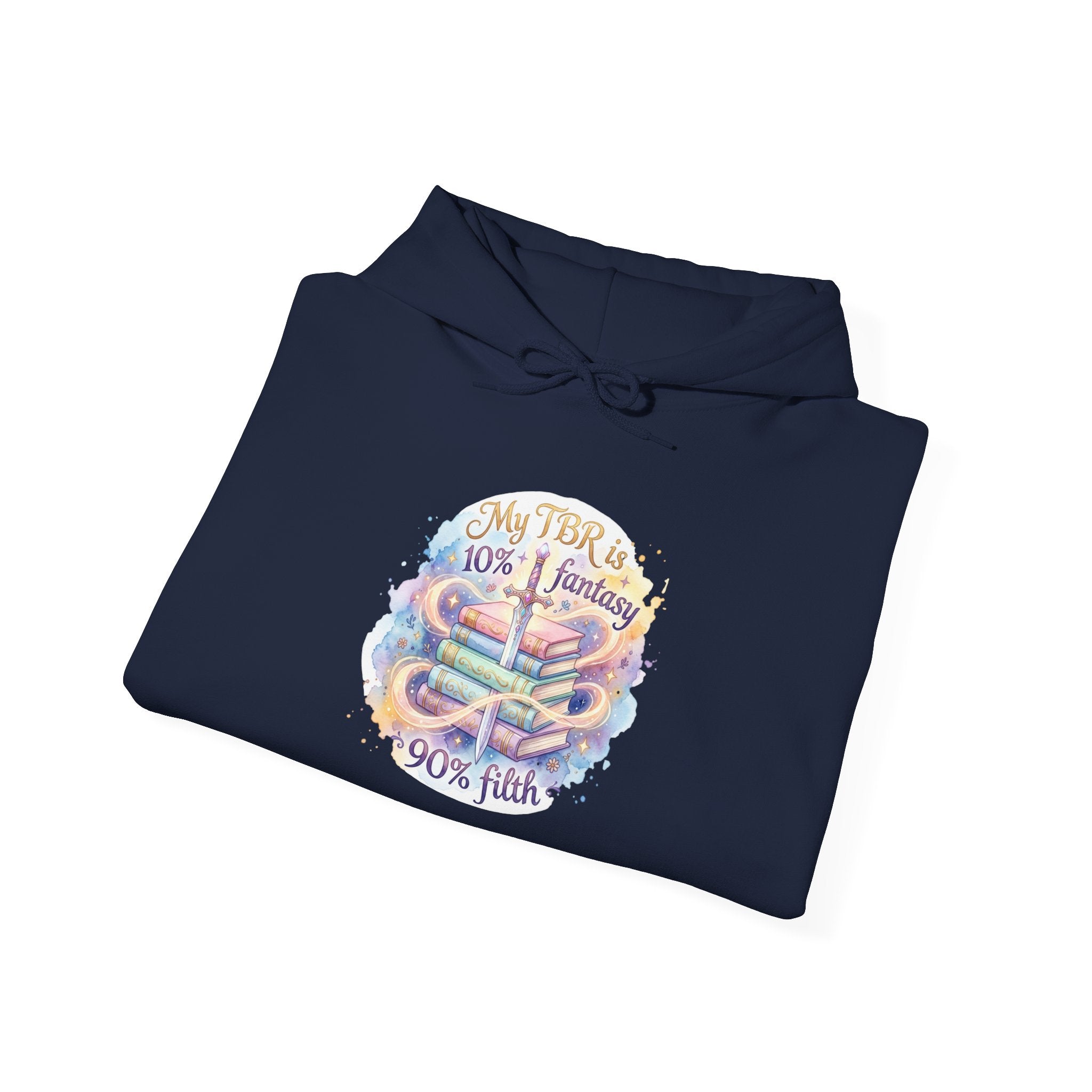 Hoodie — "My Tho is 40% Fantasy, 90% Fish" Colorful Nautical Graphic Hoodie