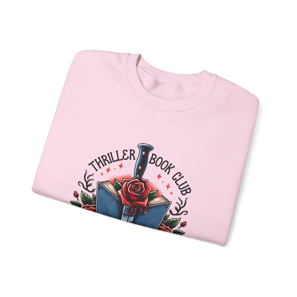 Thriller Book Club Sweatshirt — "We Like Our Books Flipped" Gothic Rose & Dagger Crewneck