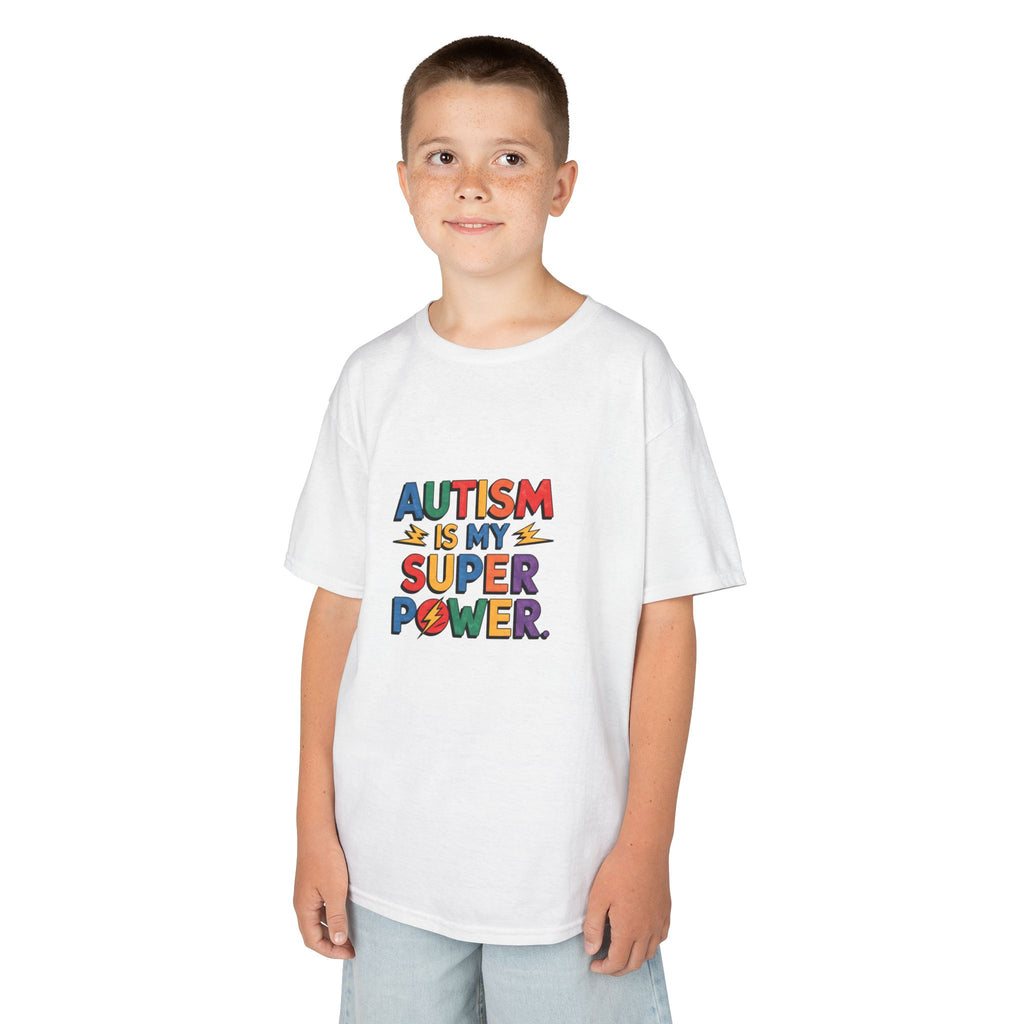 Kids T-Shirt — "Autism Is My Superpower" Colorful Pride Tee for Autism Awareness