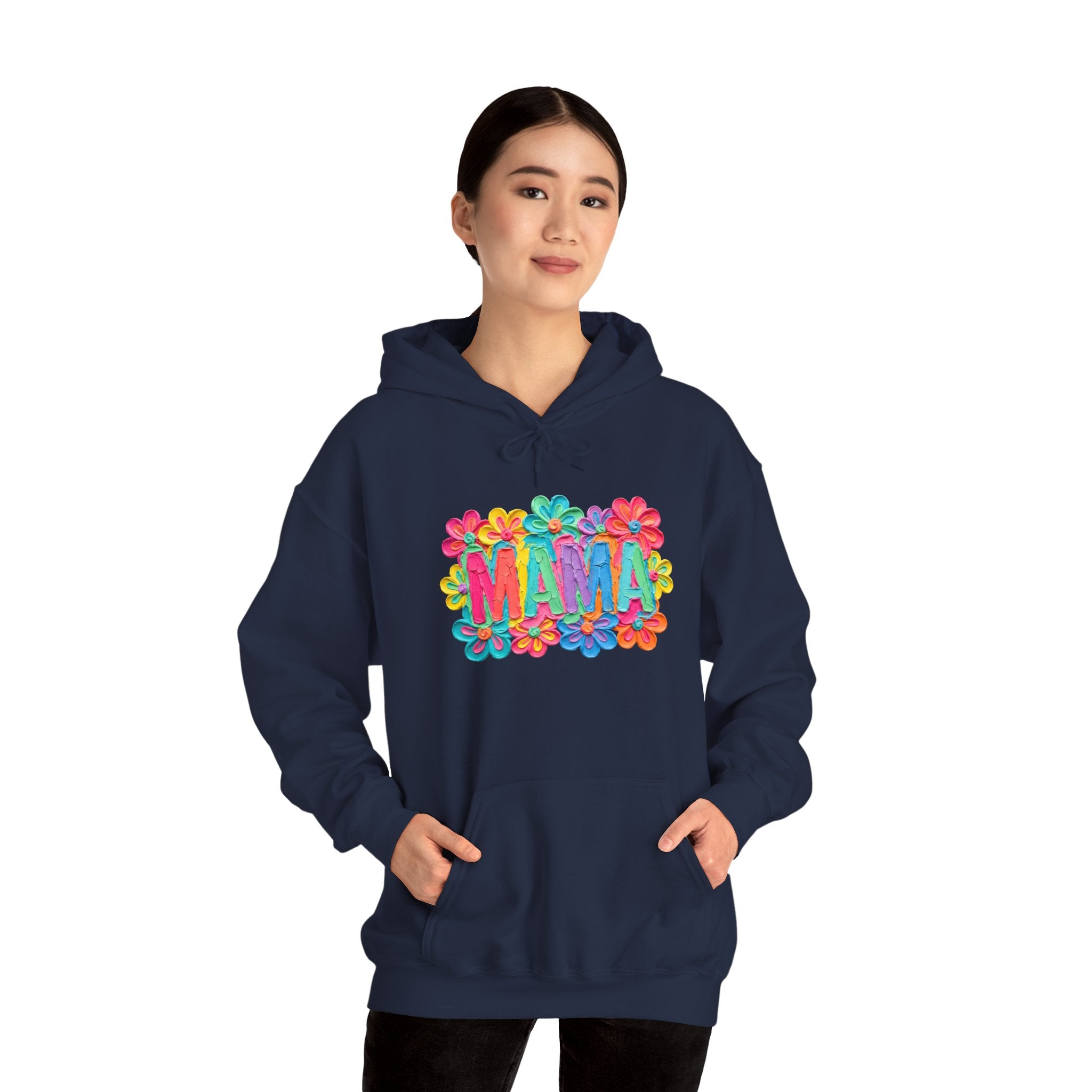 Hoodie "Mama" Colorful Floral Design – Mother's Day Cozy Pullover