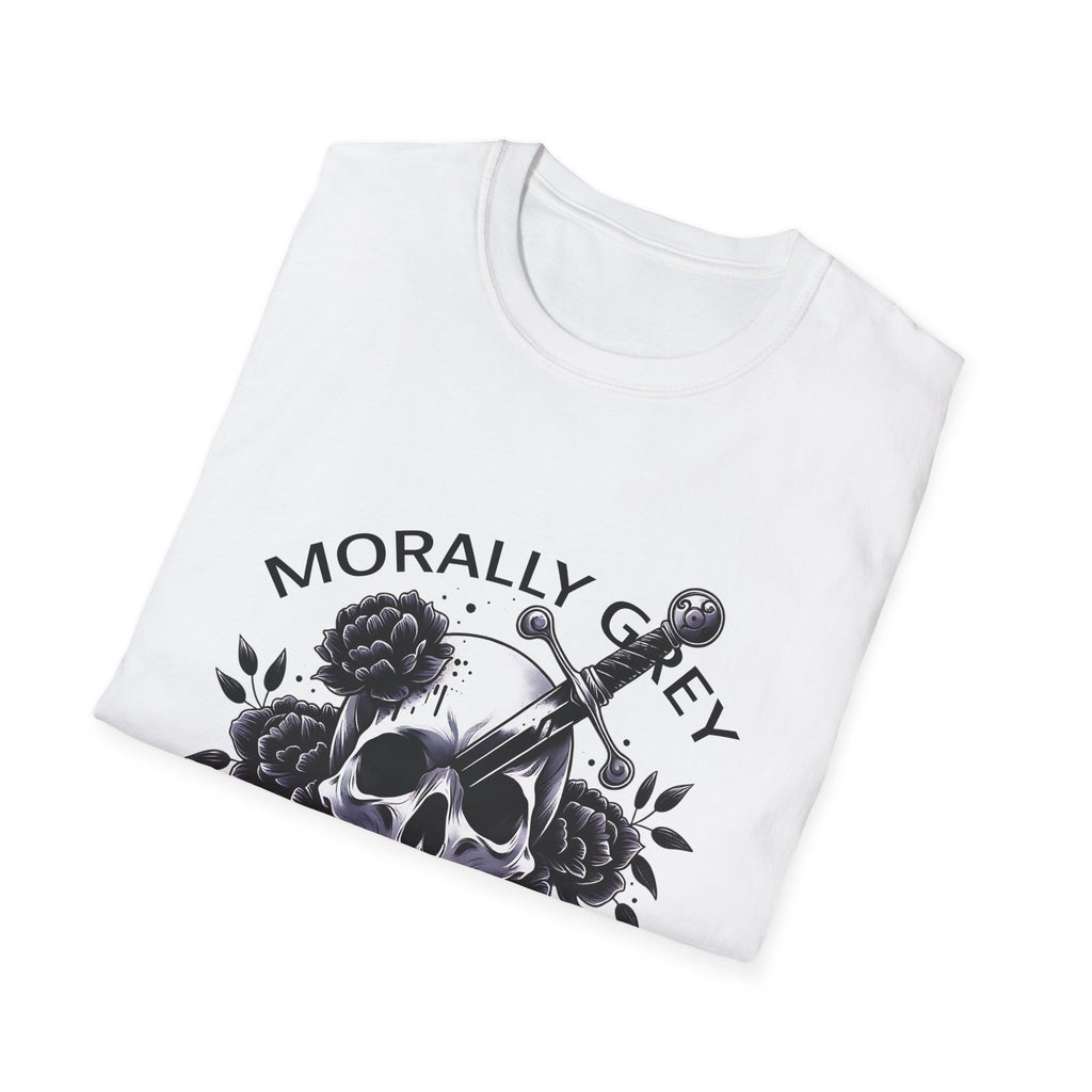 Morally Grey Book Club T-Shirt — Skull, Dagger & Roses Literary Tee