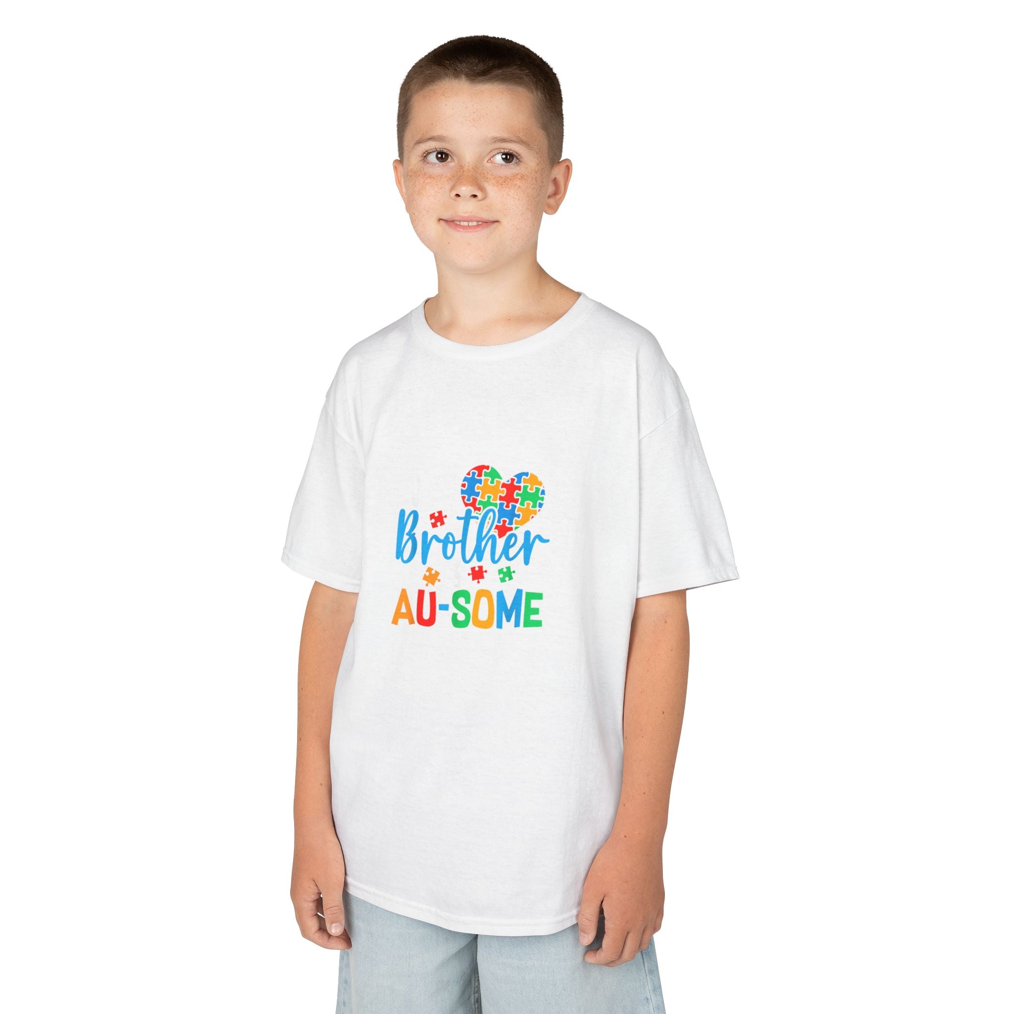 Kids T-Shirt — "Brother Au-some" Colorful Autism Awareness Tee