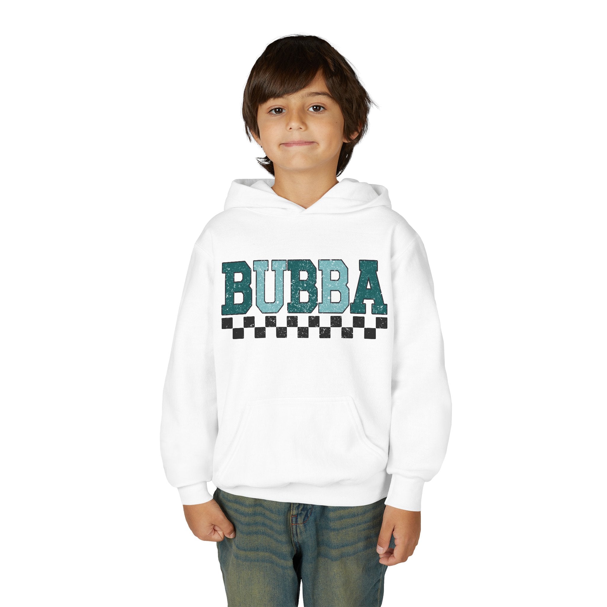Bubba Youth Hoodie — Retro Checkered Name Pullover