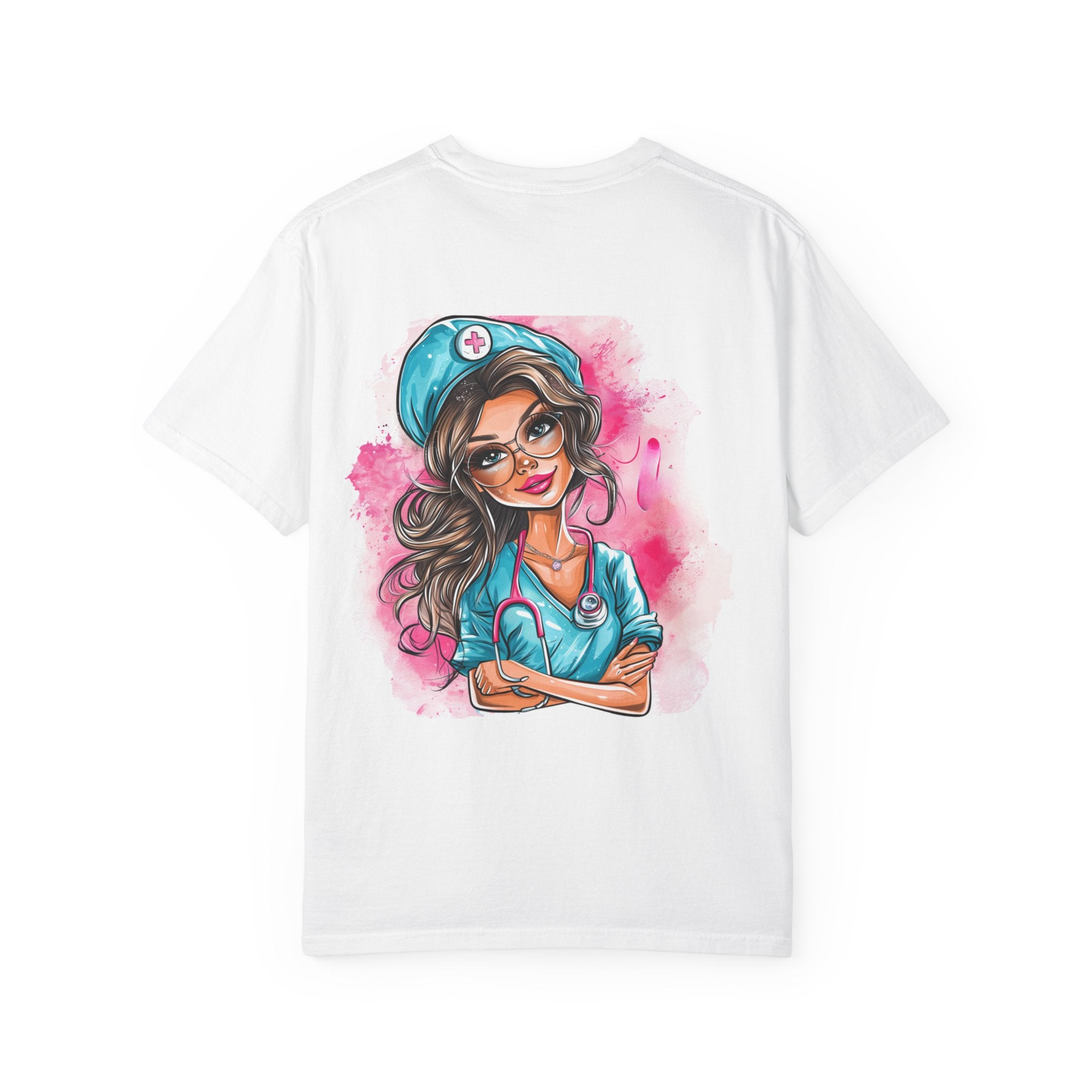 Nurse Life T-Shirt — Cute Female Nurse Watercolor Graphic Tee